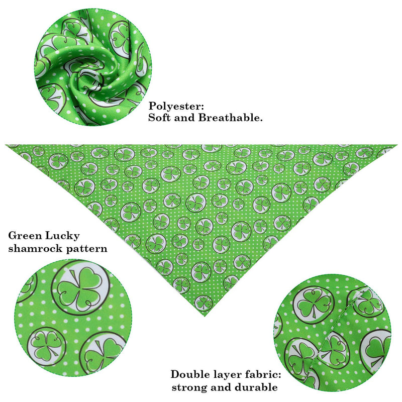 3 Pieces St. Patrick's Day Cat Dog Bandanas Green Shamrock Pet Bandana Pet Triangle Bibs Scarf for Small Medium Large Cat Dog Pet - PawsPlanet Australia