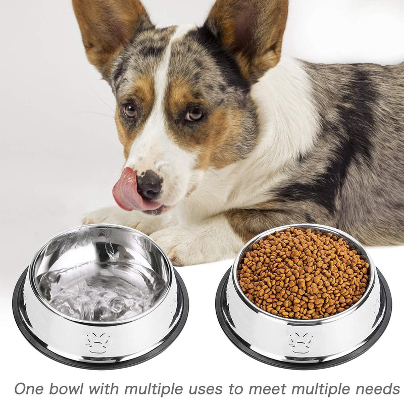 Zoiibuy 3 Piece Cat Bowl Stainless Steel Pet Bowls for Cats Anti-slip Non-spill Cat Food Water Bowl set Multifunctional Cat Feeding Bowls for Kitten Puppy Dog - PawsPlanet Australia