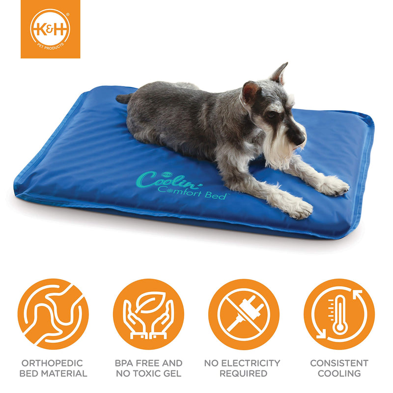 [Australia] - K&H Pet Products Coolin' Comfort Bed - Ultra Thick Cooling Orthopedic Pet Bed, Medium (22" x 32") 