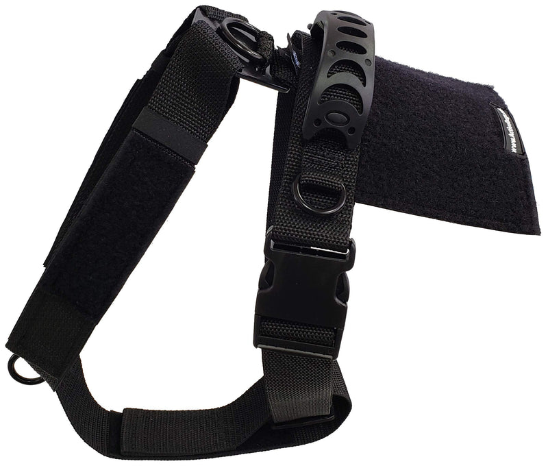 [Australia] - Activedogs No Pull Service Dog Strap Harness - Front D-Ring - Release Buckle Loop Straps & Back Plate for Patches - Fully Adjustable Form Fitted Med/Large (girth 22"-32") 