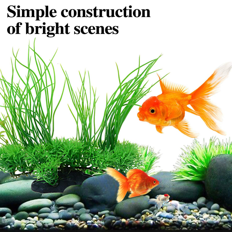 [Australia] - Saim Plastic Artificial Aquarium Long Leaf Plant Decor Fish Tank Ornament Green Yellow 7.9" Height 1 Pcs 