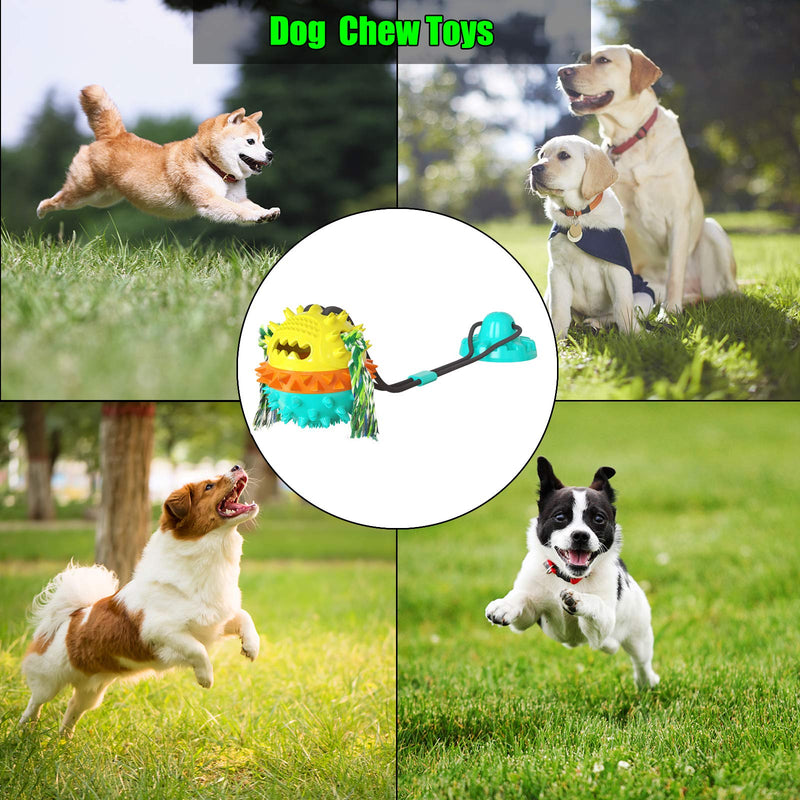 Dog Chew Toys - Aggressive Chewers Suction Cup Dog Chewing Toy, Dog Rope Ball Toys with Suction Cup for Small Large Dogs, Puppy Dog Teeth Cleaning Interactive Pet Tug Toy for Boredom - PawsPlanet Australia