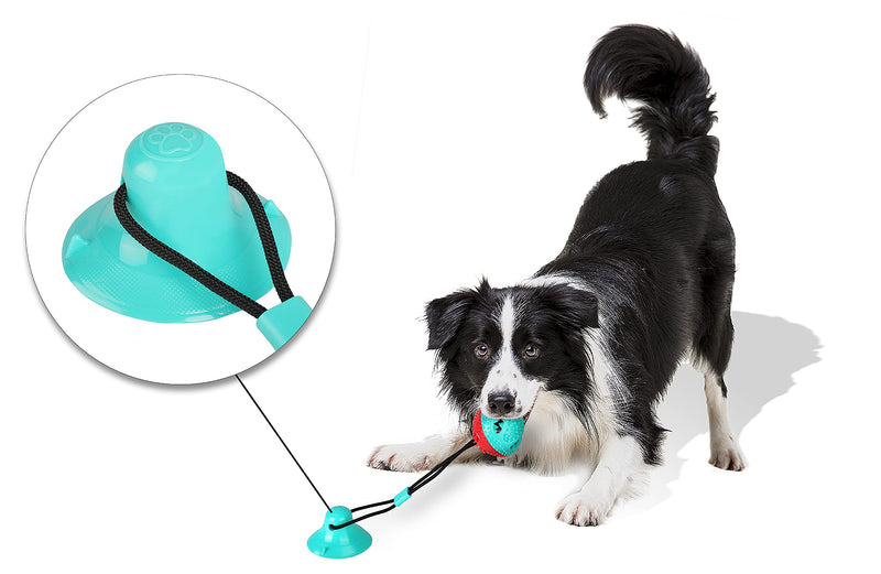 Yarchonn Dog Chewer Toys Suction Cup for Dog Pulling Chewing Food Treat Ball for Pets Training Soft Rope and TPR Molar Ball Clean Teeth Toys Good for Small Medium Dogs - PawsPlanet Australia