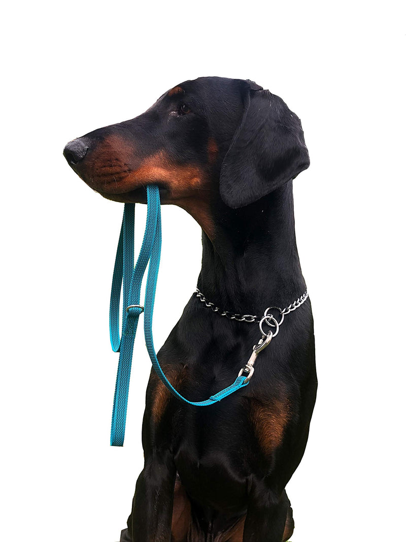 Lead for dogs, Green Rubberised, Strong Leash for Walking Small/Medium/Large Pet Up to 40kg, Hand Made in UK 1,5 meters - PawsPlanet Australia