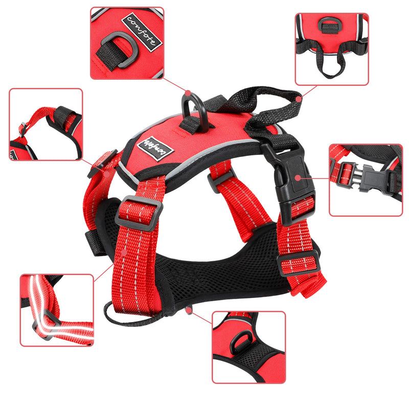 [Australia] - confote Dog Harness No-Pull Pet Harness Adjustable Padded Control Pet Vest with Handle for Large Dog Outdoor Walking-No More Pulling, Tugging or Choking XL Red 