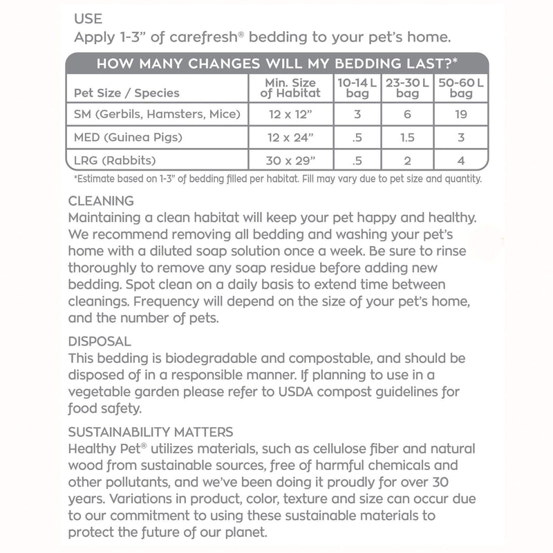 Monster Pets Healthy Pet Carefresh Oder Stop Formula Natural Paper Bedding - PawsPlanet Australia