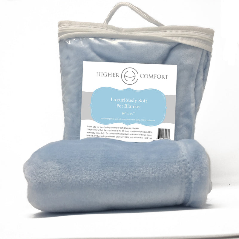 [Australia] - Higher Comfort Super Soft Premium Pet Blankets for Small Dogs, Puppies, Cats & Kittens - 30" x 40" - Great for Pet Beds and Carriers Best Friend Blue 