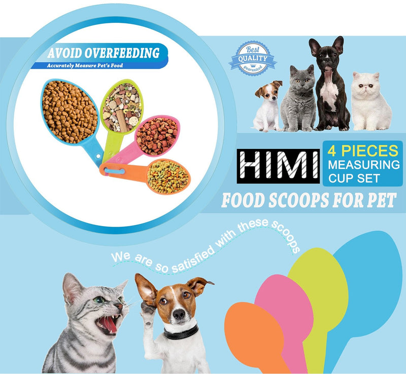 HINMAY Pet Food Scoops Plastic Measuring Cups Set for Dog Cat and Bird Food (Random Color) - PawsPlanet Australia