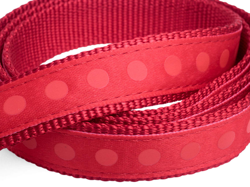 Petface Tonal Dots Print Nylon Dog Lead, Small, Red - PawsPlanet Australia