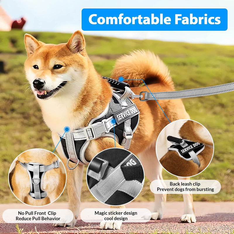 Unipampa Dog Harness Large Dogs, No Pull Harness Dog, Vest Harness, Air Mesh Dog Chest Harness, Reflective Dog Harness, with Dog Leash, Control Handle, ID Tag, for Walking, Running M - PawsPlanet Australia