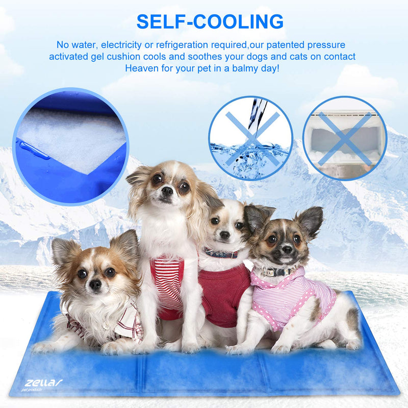 Zellar Dog Cooling Mat Pet Cool Pad Dogs Bed, Medium Non-Toxic Gel Self Cooling Pad Crates Kennels and Beds for Pets Dogs Cat in Hot Summer 40*50 cm - PawsPlanet Australia