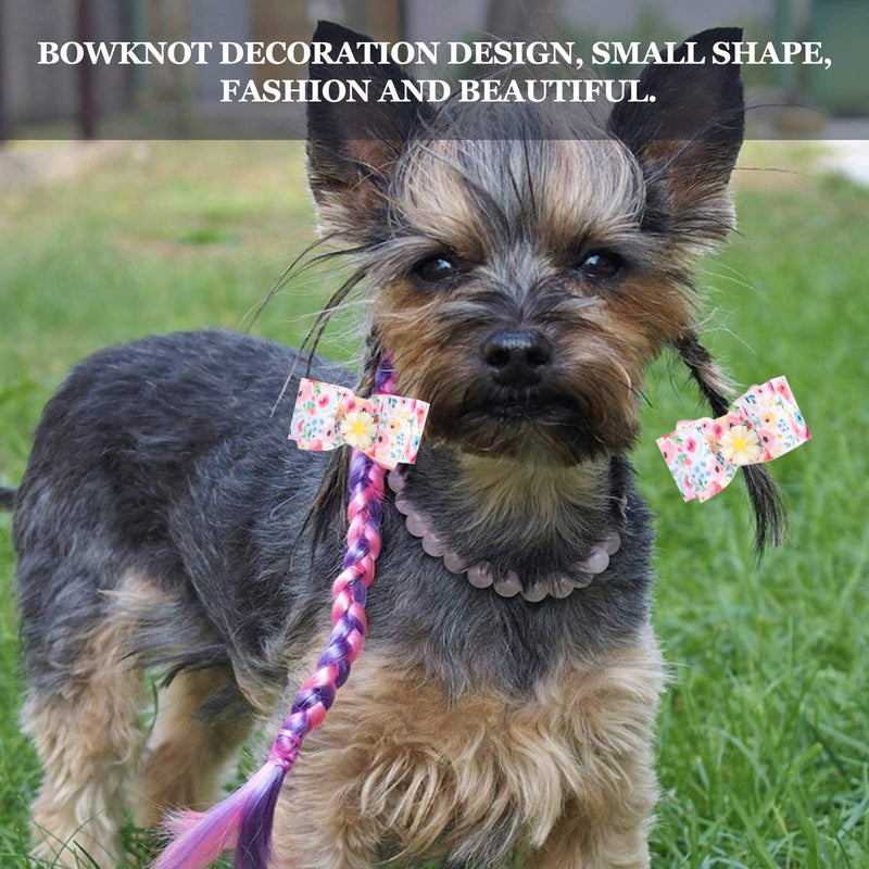 Fdit 25Pcs Small Dog Hair Bows with Elastic Rubber Bands Pet Hair Bows Tie Doggy Kitten Topknot Attachment Pet Hair Grooming Accessories - PawsPlanet Australia