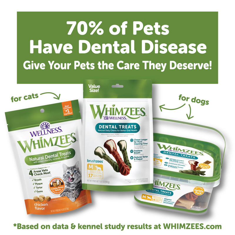 Whimzees Wellness Natural Cat Dental Treats, Chicken Flavor, 4.5 Ounce 4.50 Ounce (Pack of 1) - PawsPlanet Australia