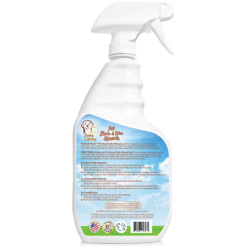 [Australia] - Pet Stain & Odor Miracle - Enzyme Cleaner for Dog and Cat Urine, Feces, Vomit, Drool Spring Mint Scent 32 FL OZ 