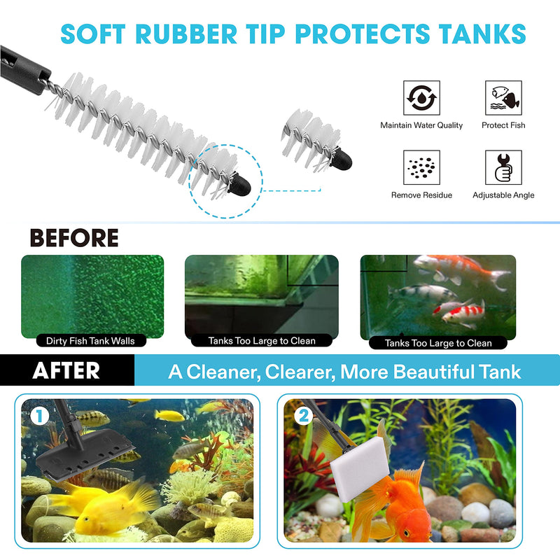 VIVOSUN 6-in-1 Aquarium Cleaning Tools, Adjustable Fish Tank Clean Kit with Long Telescopic Handle - PawsPlanet Australia