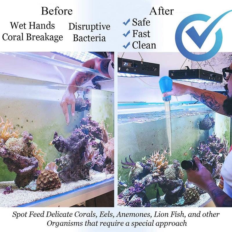 Coral Feeder SPS HPS Feeder, Long Acrylic Marine Fish and Reef Coral Aquarium Syringe Liquid Fertilizer Feeder Accurate Dispensing Spot for Coral/Anemones/ Eels/Lionfish and Other Organisms (2 Pack) - PawsPlanet Australia