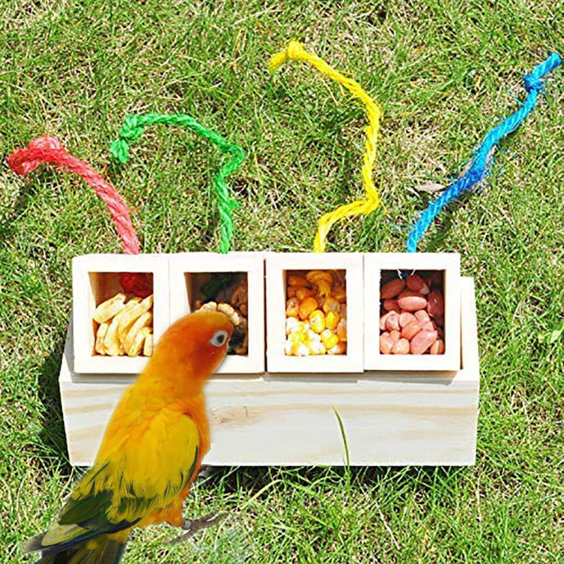 [Australia] - PIVBY Wooden Bird Foraging Feeder Toys Educational Training Creative Block Discolored Intelligence Toys for Parrot Parakeet Cockatiel Conure African Grey Cockatoo Macaw Amazon Budgie Lovebird Finch 