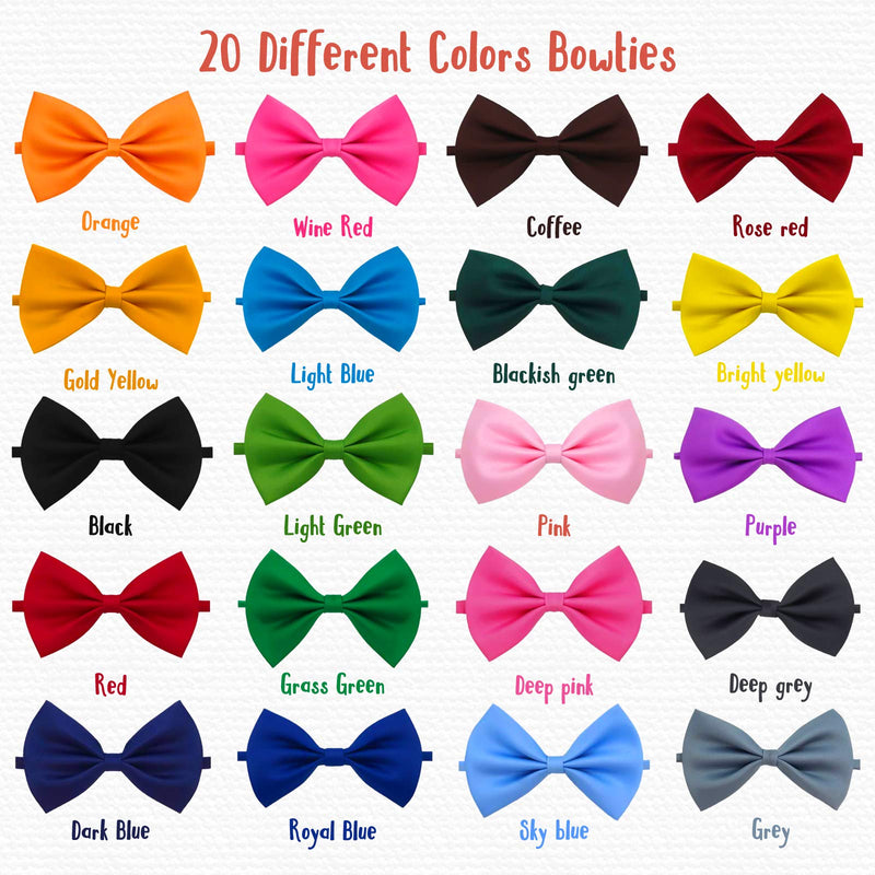 YUEPET 20pcs Pet Dog Bow Ties Collar,Adjustable Cat Bow Ties Dog Bowtie Collar Mix 20 Colors Solid Pet Collars for Small Medium Dog Cats Pets Grooming Accessories - PawsPlanet Australia