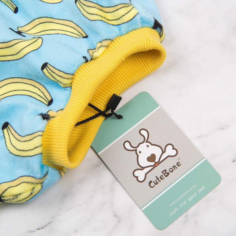 [Australia] - CuteBone Dog Pajamas Cat Pajamas Dog Apparel Dog Jumpsuit Pet Clothes Pjs S (Chest Girth14.5’’) Banana 