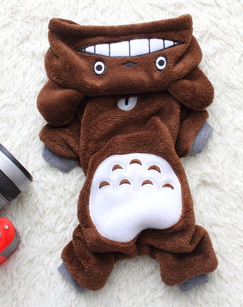 [Australia] - Xiaoyu Puppy Dog Pet Clothes Hoodie Warm Sweater Shirt Puppy Autumn Winter Coat Doggy Fashion Jumpsuit Apparel X-Small Brown 