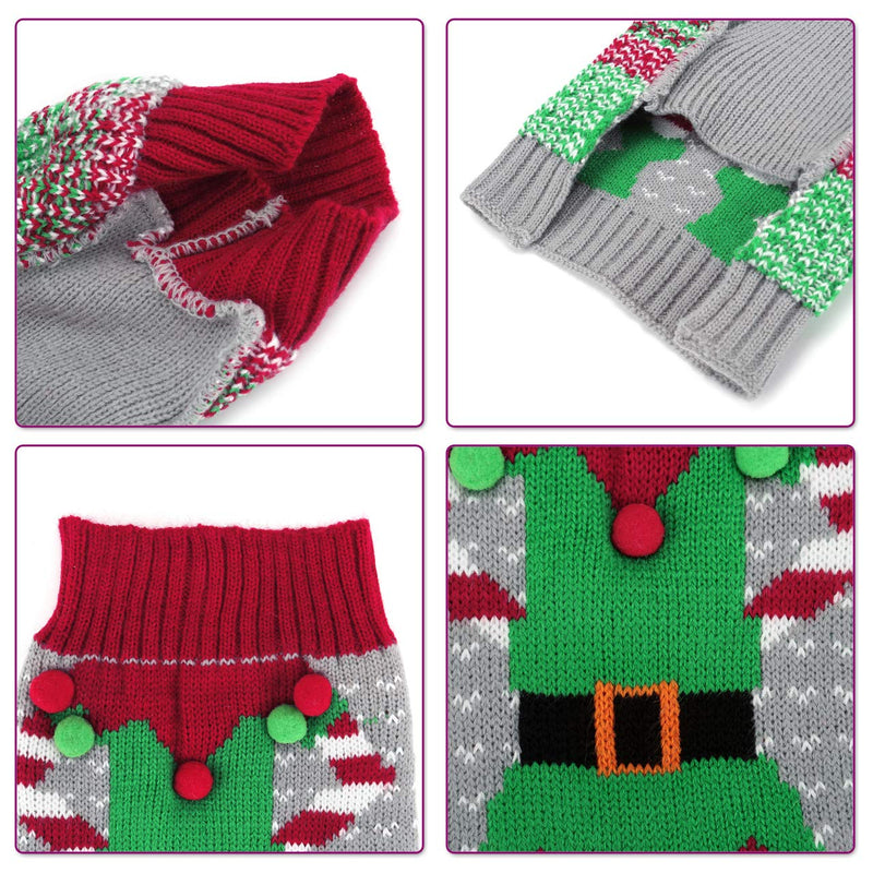 [Australia] - Filhome Dog Ugly Christmas Sweater, Pet Xmas Holiday Warm Clothes Sweaters for Cats and Dogs 11.0" Neck Girth；14.1" Chest 