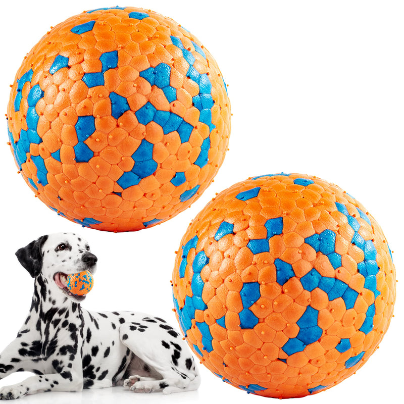 FUSOTO 2PCS Interactive Dog Balls, Dog Toys for Boredom and Stimulating, Dog Toys for Aggressive Chewers, Safer for Dog's Mouths, for Large Medium Small Puppy, Training Catch & Fetch, Water-Floating 2 PCS - Orange œÜ2.75 inch Ôºà7cmÔºâ - PawsPlanet Australia