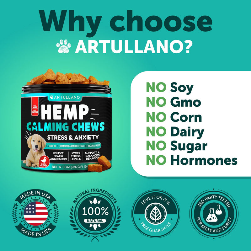 USA Made Hemp Calming Chews for Dogs of All Ages and Breeds - Soft Bites - Vet Developed - PawsPlanet Australia