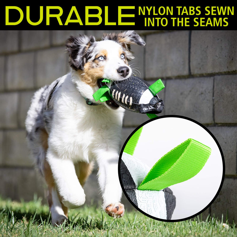 Hyper Pet The Original Quality Grab Tabs Dog Football (Indoor-Outdoor Interactive Dog Toy Dog Balls with Easy Grab Tabs) Fun Dog Tug Toy and Dog Ball - 2 Size Options Available 5.5 Inch - PawsPlanet Australia