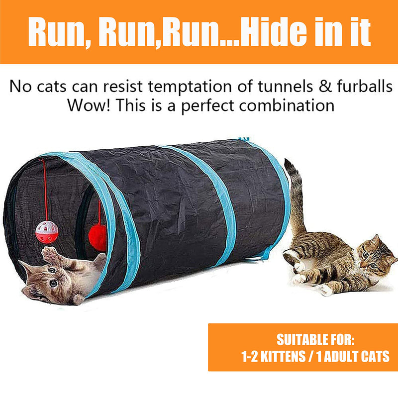 Cat Toy Set with Cat Tunnel Interactive Cat Toy for Kittens (22 Pieces) I-Shape - PawsPlanet Australia