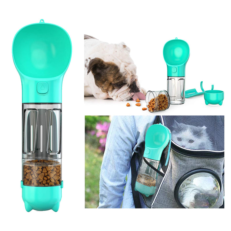 [Australia] - applemi Dog Water Bottle, Portable Puppy Water Drinking Dispenser, Multifunctional Dog Bowl with Food Storage, Garbage Bags & Shovel for Pets Outdoor Walking, Hiking, Travel (300ml) 