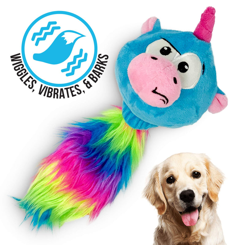 Hyper Pet Doggie Pal Unicorn Interactive Plush Dog Toys (Wiggles, Vibrates, and Barks – Dog Toys for Boredom and Stimulating Play) Full Unit - PawsPlanet Australia