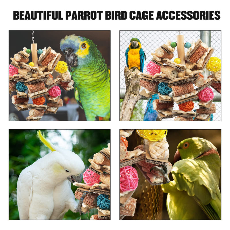 Kewkont Bird Toys, Parrot Toys for Large Birds, Natural Corn cob chew Toys for African Grey Parrots, Macaws, Amazon Parrots, Bird nest Hanging Toys - PawsPlanet Australia