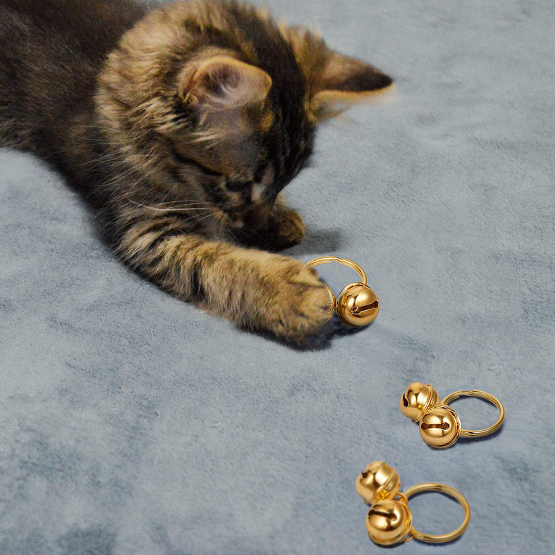8 Loud Pair of Cat and Dog Bells Durable Brass Collar Charm Pendant Bells Pet Tracker for Dogs Cats (Medium) Medium - PawsPlanet Australia