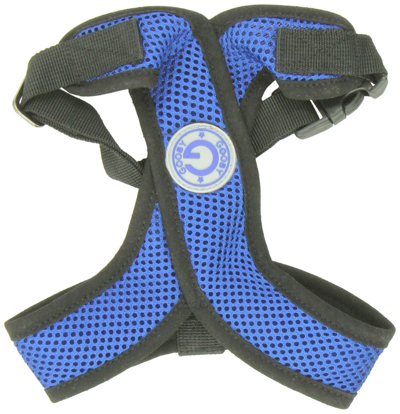 [Australia] - Gooby - Comfort X Head-in Harness, Small Dog Harness with Patented Choke Free X Frame Medium (9-15 lbs) Blue 