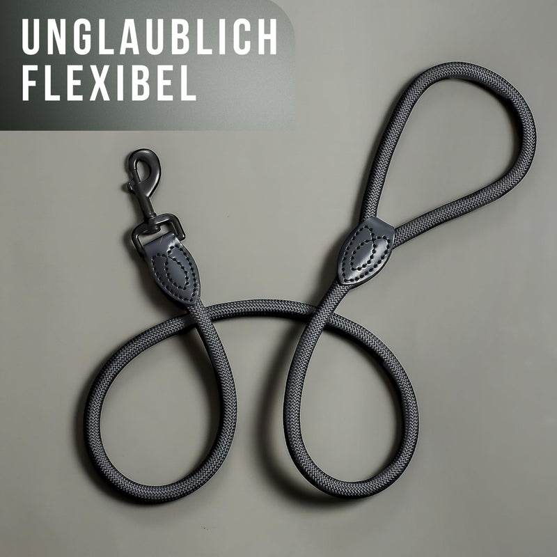ne&no rope leash for dogs 1.2 m I training leash I dog leash robust I round lead, braided I hand strap I rope leash dog I city leash I dog leash (ANTHRACITE, 120 cm) ANTHRACITE - PawsPlanet Australia