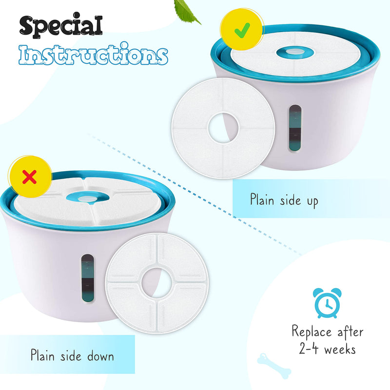 Xelgata Cat Water Fountain Filters Pack of 8, 12.7 x 1.0 x 3.8cm - Premium Quality Recyclable Cat Fountain Filters - No Splitting Problems & Easy to Replace - PawsPlanet Australia