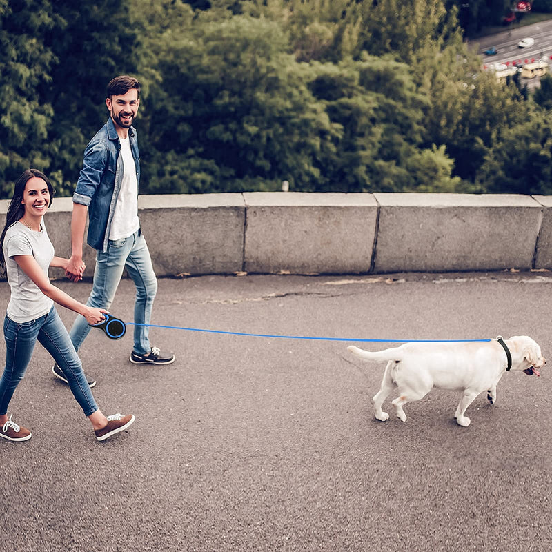 Retractable Dog Leash,16FT Leash，Strong Nylon Tape, One-Handed One Button Lock & Release, Suitable for Small Medium Large Dog Cat Breeds (16ft/44lbs, Blue) 16ft/44lbs - PawsPlanet Australia