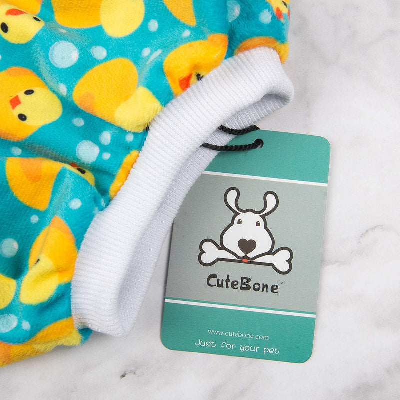 CuteBone Dog Pajamas Yellow Ducks Dog Apparel Dog Jumpsuit Pet Clothes Pajamas Coat Xmas P50M Medium - PawsPlanet Australia