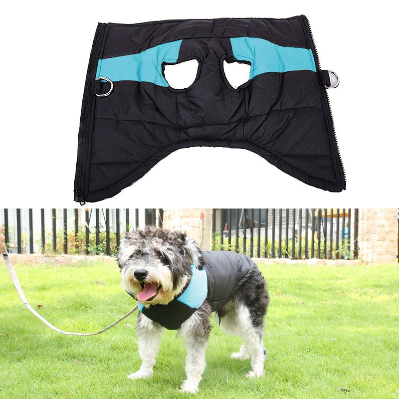 Shinmax Dog Coat Warm Jacket, Snowsuit Windproof Dog Clothes Vest for Small and Medium Dogs Soft Cotton Lining, Pet Vest with D-Ring Harness M Blue - PawsPlanet Australia