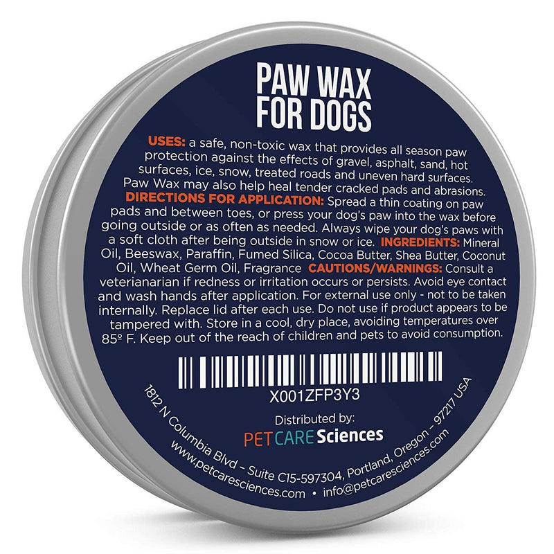 [Australia] - PET CARE Sciences Dog Paw Wax, Nose Cream and Dog Paw Balm. Protects, Soothes and Repairs Delicate Paws and Snouts, Protection, Vanilla Scent, Made in The USA, 2 Oz Tin 