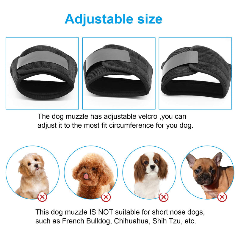 WBYJ Dog Muzzle, Adjustable Nylon Muzzle for Dog with Breathable Mesh and Soft Fabric to Prevent Biting Barking and Unwanted Chewing (XL) XL - PawsPlanet Australia