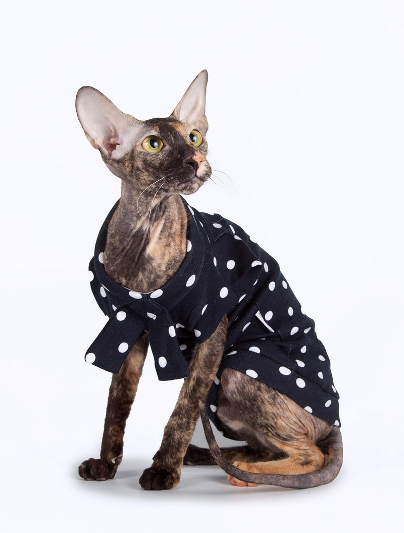 [Australia] - Kotomoda cat WEAR Sphynx Cat's T-Shirt Sailor Girl (Black and White) (S) 