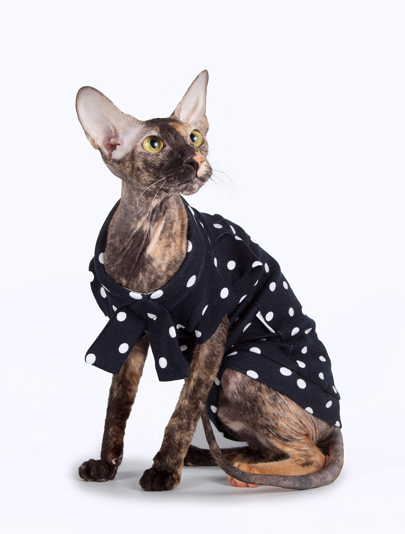 [Australia] - Kotomoda cat WEAR Sphynx Cat's T-Shirt Sailor Girl (Black and White) XS 