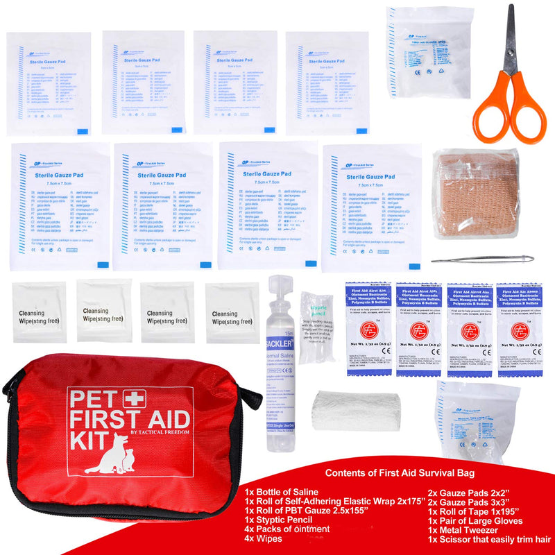 Pet First Aid Kit Dog – Vet Approved and is Perfect for Bleeding Nails, Clean, Dress Wounds. Self Adhering Bandage Will Not Stick to Hair. Hiking Dog First Aid Kit for Backpacking, Camping, Travel - PawsPlanet Australia