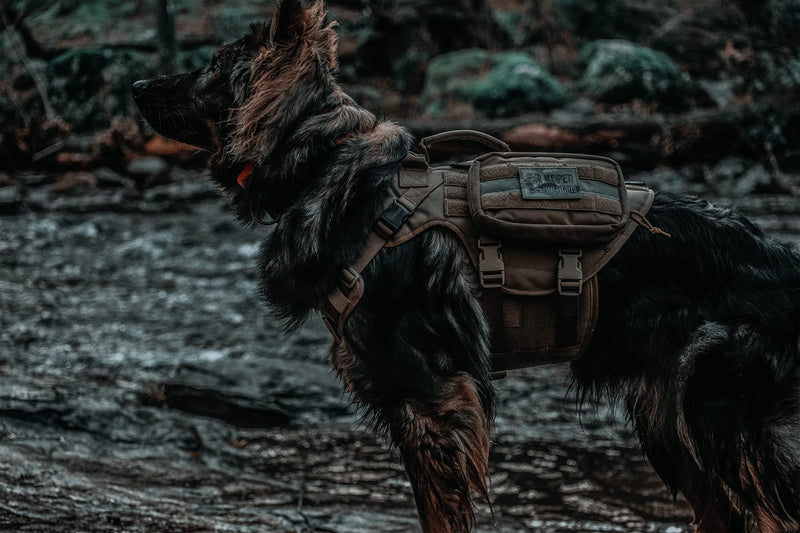 OneTigris Dog Harness X Destroyer Tactical Dog Harness 3 Handles Heavy Duty Dog Vest with Metal Buckles L Brown - PawsPlanet Australia