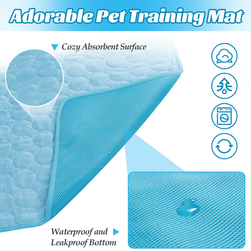 PetSeason Washable Dog Self-Cooling Pads, Waterproof Summer Ice Silk Sleeping Pad Blanket with Non-Slip Bottom,Pee Pad for Dogs &Cats Indoor Outdoor Use Blue L Large - PawsPlanet Australia