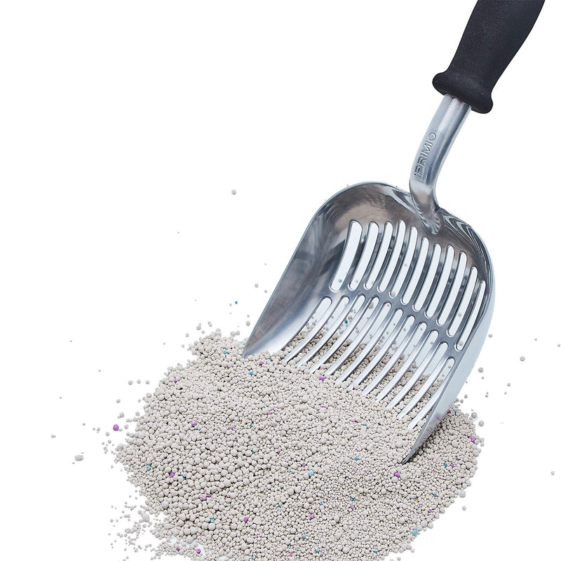 [Australia] - iPrimio Scoop Monster Cat Litter Scooper with Soft Foam Handle - Super Large Shovel with Easy Grip for Sore Hands. Silver 