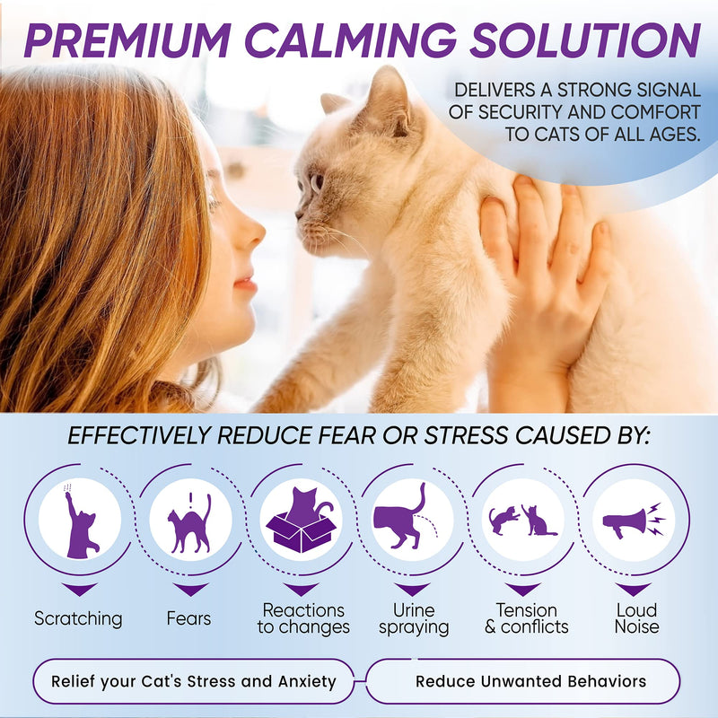 TriOak Cat Calming Diffuser, Cat Anxiety Relief, Cat Pheromone Diffuser, Pheromone Diffuser to Calm Cats, 48ml Refill - PawsPlanet Australia