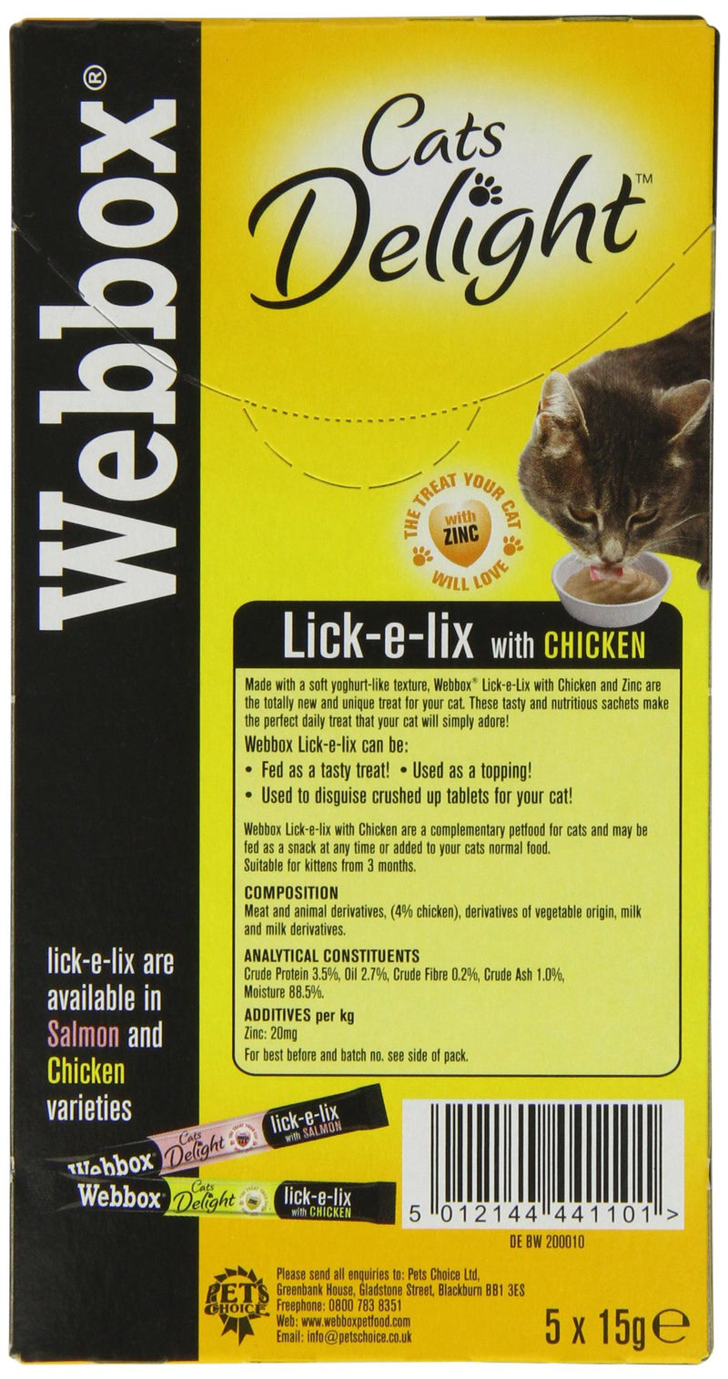 Webbox Chicken Lick-e-lix Cat Food 5 Pack (Pack of 17) - PawsPlanet Australia