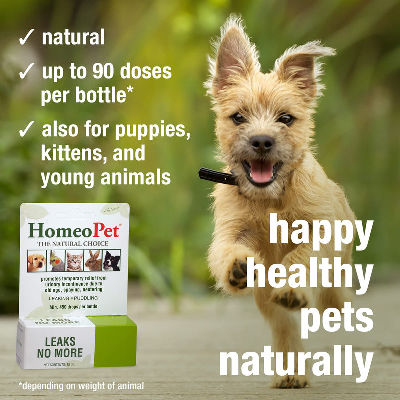 HomeoPet Leaks No More, Urinary Incontinence Relief for Pets, 15 Milliliters - PawsPlanet Australia